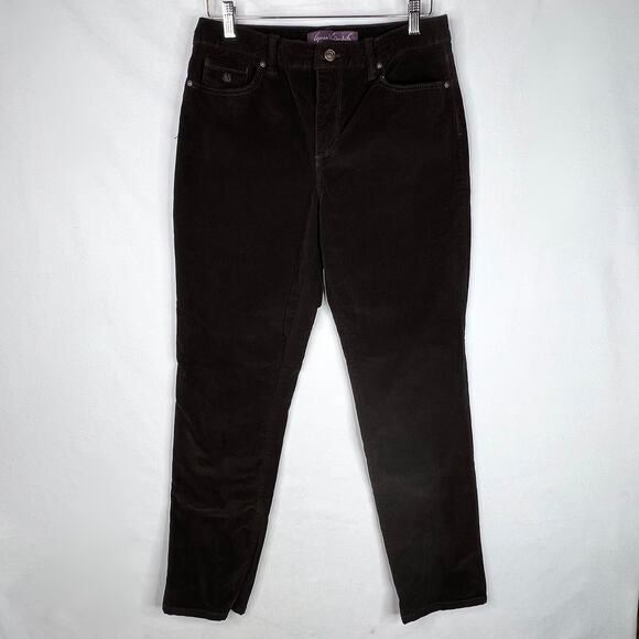 Gloria Vanderbilt Amanda 2.0 Slim Leg Brown Corduroy Pants 8 - Picture 3 of 10